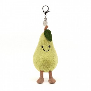 Jellycat Amuseable Pear Bag Charm 14 CM X 8 CM, Jellycat USA | MU5419387