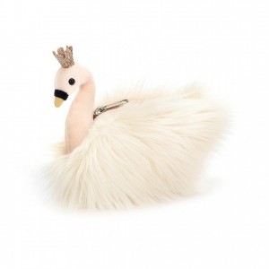 Jellycat Fancy Swan Purse 17 CM X 4 CM, Jellycat USA | OP3870259