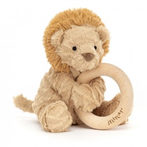 Jellycat Fuddlewuddle Lion Wooden Ring Toy 14 CM X 10 CM, Jellycat USA | YB6451728