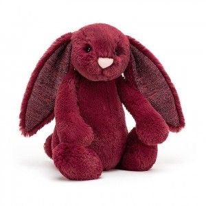 MEDIUM Jellycat Bashful Sparkly Cassis Bunny 31 CM X 12 CM, Jellycat USA | DZ9784265