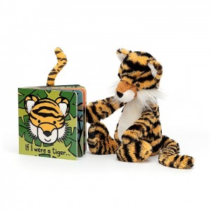 MEDIUM Jellycat If I Were A Tiger Book and Bashful Tiger, Jellycat USA | GK4687529