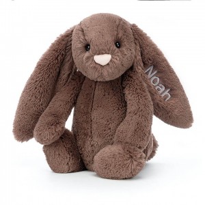 MEDIUM Jellycat Personalised Bashful Fudge Bunny 31 CM X 12 CM, Jellycat USA | VG4593207