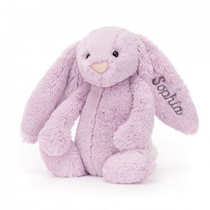 MEDIUM Jellycat Personalised Bashful Lilac Bunny 31 CM X 12 CM, Jellycat USA | ZU8135764