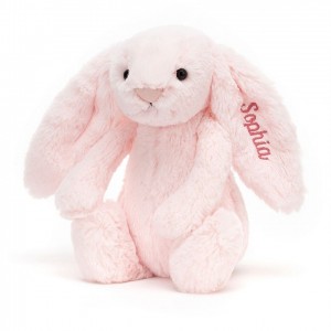 MEDIUM Jellycat Personalised Bashful Pink Bunny 31 CM X 12 CM, Jellycat USA | EL2307185