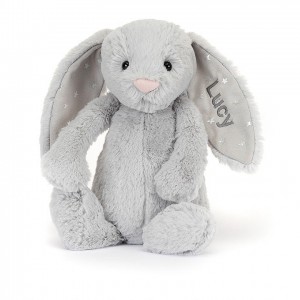 MEDIUM Jellycat Personalised Bashful Shimmer Bunny 31 CM X 12 CM, Jellycat USA | LV9740315