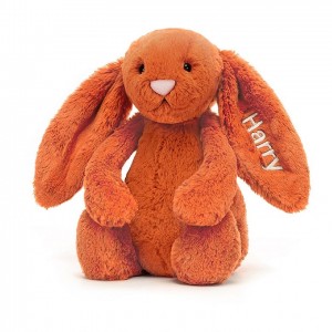 MEDIUM Jellycat Personalised Bashful Tangerine Bunny 31 CM X 12 CM, Jellycat USA | CI6380517