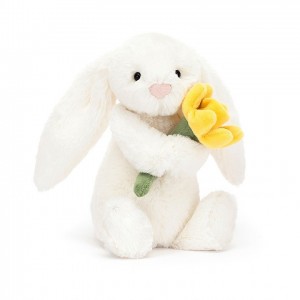 SMALL Jellycat Bashful Bunny with Daffodil 18 CM X 9 CM, Jellycat USA | IH1478936